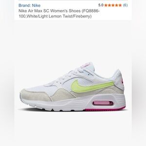 Nike Women's Sneakers - White, Lime, Pink